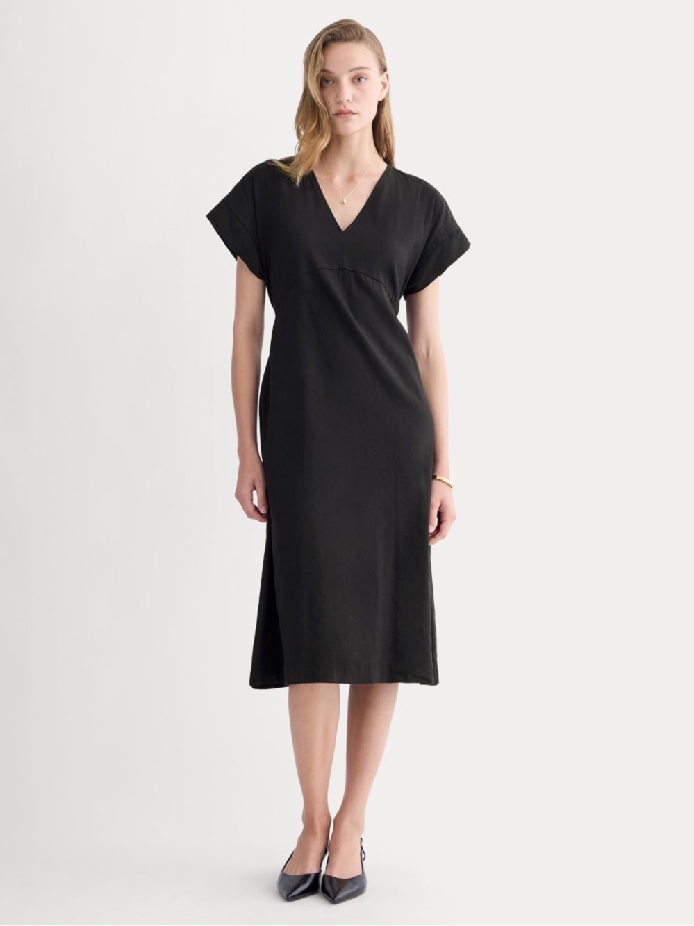 Everlane THE TIE-BACK DRESS IN STRETCH LINEN Black 8 Coastal Chic Effortless